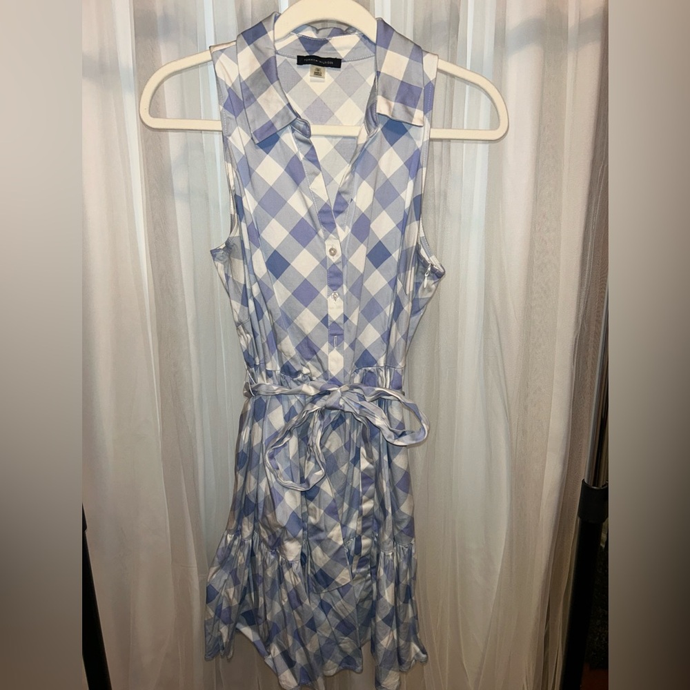 Tommy Hilfiger Blue and White Plaid Dress